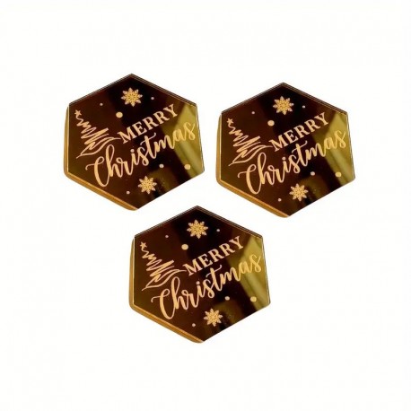 Acr Top Hex Gold Merry Christmas