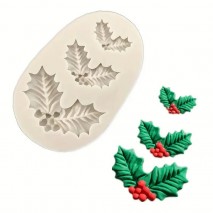 Silicone Mould Holly Leaves 3 cavity