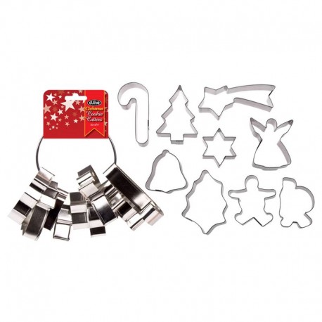 DLine Xmas Cookie Cutter on Ring 9pc