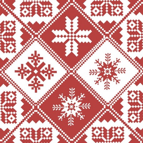 P+D LUNCHEON NAPKINS - TRADITIONS RED