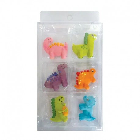 Cake Craft Dinosaurs Sugar Decorations - 6 piece pack