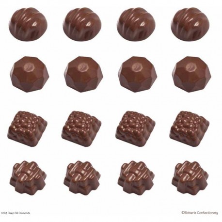 Roberts Chocolate Mould - Assorted Deep Fill Diamond Shapes