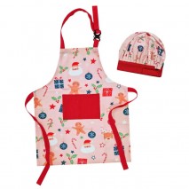 Noelle Kids Christmas Apron & Cap Pink