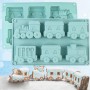 Silicone Cake Mould Train & Carriages 2p