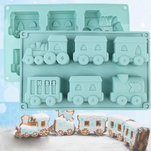 Silicone Cake Mould Train & Carriages 2p