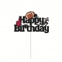 Cake Topper Bday American Football Blk