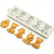 Silicone Mould Farm Animals 5 cavity