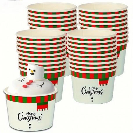 Christmas Snowman Disp Desert Cup 1pc