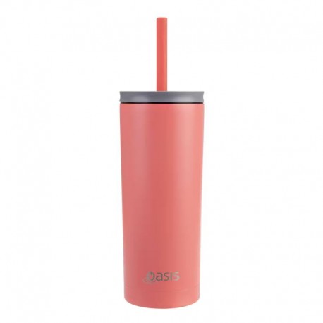 Oasis Super Sipper w Straw 600ml Coral