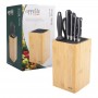 Appetito Sq Universal Knife Block Bamboo