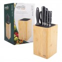 Appetito Square Universal Knife Block - Bamboo