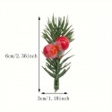 Cake Topper Mini Pine Needle & Berry 1pc