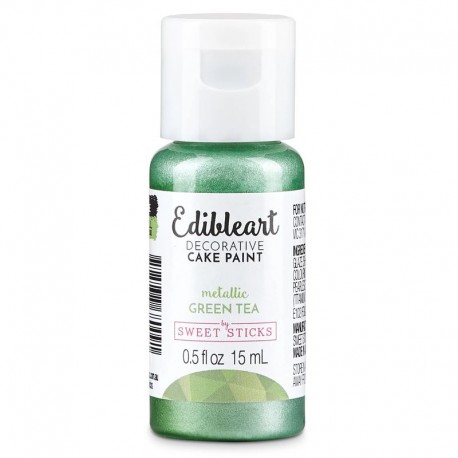 Sweet Sticks Edibleart Cake Paint - Metallic Green Tea - 15ml