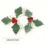 Artificial Holly Silver Berry 5pc