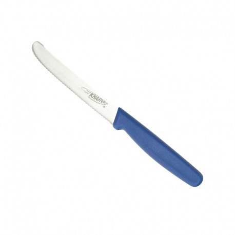 KH Kharve Utility Knife Serrated 10cm - Blue