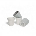 GABEL & TELLER Matte Grey and White Espresso Cup - Set of 4