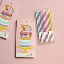 Pastel Rainbow Colour Candles 12p Reg