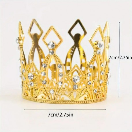 Cake Topper Gold Crown Diamente Lge