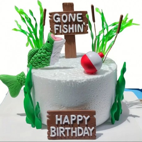 Cake Topper Fishing Themed 17pcs