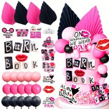 Cake Topper Burn Book Pink/Blk 32pc Set