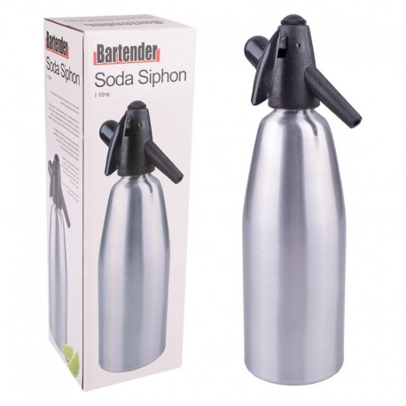 Bartender Soda Siphon Silver 1L