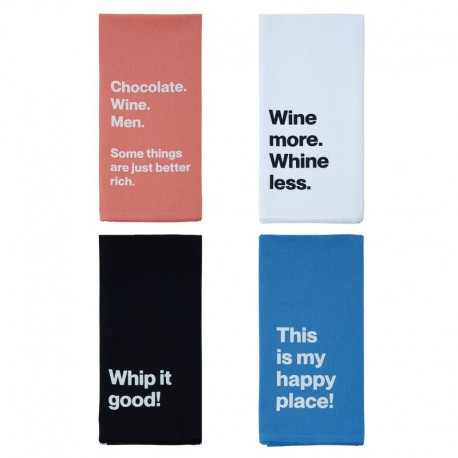 D&W Slogan Tea Towel Asstd