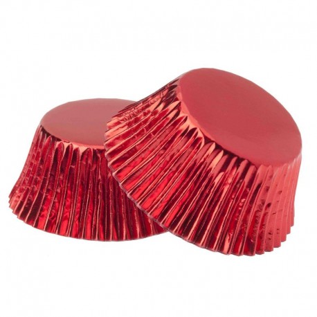 Roberts Mini Foil Cupcake Cases Red - 30 Pack