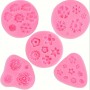 Silicone Mould Floral 5pc Assorted