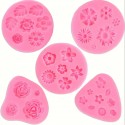 Silicone Mould Floral 5pc Assorted