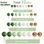 Cake Topper balls Green Golden 32pc