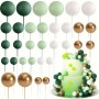 Cake Topper balls Green Golden 32pc