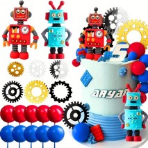 Cake Topper Robot & Gears