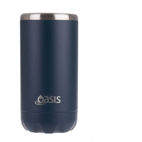 Oasis Stainless Steel Double Wall Insulated Cooler Can 330ml Navy