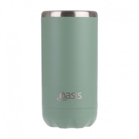 Oasis Stainless Steel Double Wall Insulated Cooler Can 330ml Sea Green