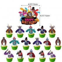 Cake Top Gorilla Tag & cupcake top 13pcs