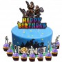 Cake Top Fornite Themed & cup topper 16p