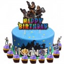 Fortnite Themed Cake Topper & Cupcake topper 16pc