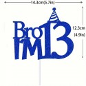 Cake Topper Bro I'm 13 Blue Glitter 1pc