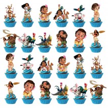 Cupcake Toppers Moana 24pcs