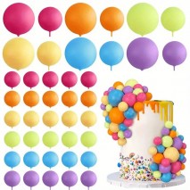 Cake Topper Balls 42pc Assstd Bright