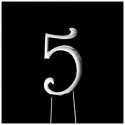 C&C Cake Topper Silver - Number 5 - 7cm