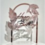 Acrylic Leaf Arch Happy Birthday Cake Topper - Rose Gold