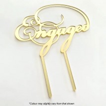 Cake Craft Acrylic Cake Topper Engaged Gold Mirror