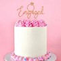 Cake Craft Metal Cake Topper Engaged Rose Gold