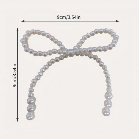 Cake Topper Plastic Pearl Bow 1pc