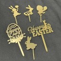 Acrylic Topper Gold Easter Assorted Styles 1pc