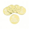 Acrylic Topper Round Gold Happy Easter 1pc