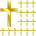 Acrylic Topper Gold Cross 1pc