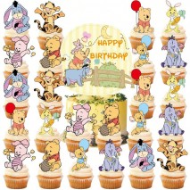 Cupcake Toppers Disney Pooh Bear 25pc