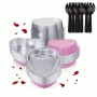 Disp Heart Foil Tin w Lid fork Pink 1pc